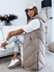 Dstreet Ženske podaljšane prešiti telovnik Zipis bež S