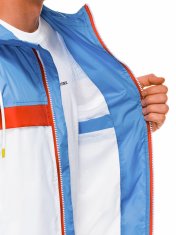 OMBRE Moška prehodna jakna Firenze modra-bela XXL