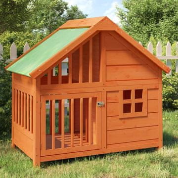 Vidaxl vidaXL Pasji boks rjav 96x60,5x87 cm masiven borov les