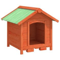 Vidaxl Pasja uta rjava 65x65x61,5 cm trdna borovina