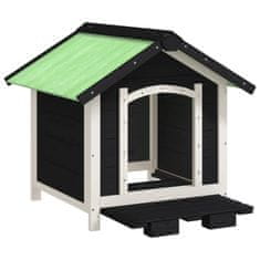 Vidaxl Pasja uta siva 65x65x61,5 cm trdna borovina