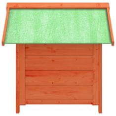 Vidaxl Pasja uta rjava 65x65x61,5 cm trdna borovina
