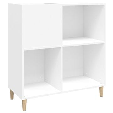 Vidaxl Omarica za gramofonske plošče bela 84,5x38x89 cm inženirski les