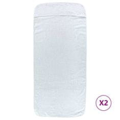 Vidaxl Brisače za plažo 2 kosa bele 60x135 cm tkanina 400 GSM