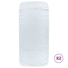 Vidaxl Brisače za plažo 2 kosa bele 75x200 cm tkanina 400 GSM