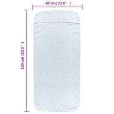 Vidaxl Brisače za plažo 2 kosa bele 60x135 cm tkanina 400 GSM