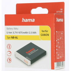 Hama foto baterija tipa Canon NB-6L, Li-Ion 3,7 V/675 mAh