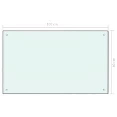 Vidaxl Kuhinjska zaščitna obloga bela 100x60 cm kaljeno steklo