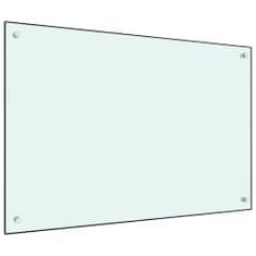 Vidaxl Kuhinjska zaščitna obloga bela 90x60 cm kaljeno steklo