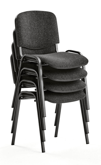 AJProsigma Konferenčni stol NELSON, 4 v paketu, siva tkanina, črna