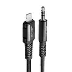 AceFast Avdio kabel AUX za iPhone MFI Lightning - 3,5 mm mini jack 1,2 m črn