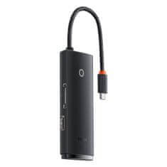 BASEUS Lite Series večnamenski HUB USB-C 2 x USB 3.0 USB-C HDMI 1.4 SD-TF črn