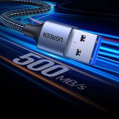Ugreen Podaljšek kabla USB 3.0 5Gb/s 0,5 m sive barve