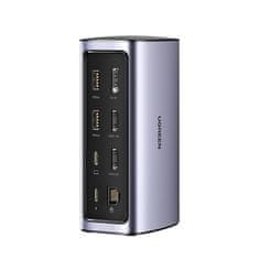 Ugreen UGREEN MULTIFUNKCIJSKA PRIKLJUČNA POSTAJA HUB 12V1 USB C USB HDMI DP RJ45 AUX SD TF SIVA (CM555)