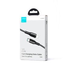 Joyroom Kabel za iPhone z indikatorjem LED USB-C - Lightning 20W 1,2 m črn