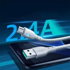 Joyroom Kabel z LED indikatorjem USB - micro USB 2,4 A, 2 m, bel