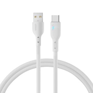 Joyroom Kabel z LED indikatorjem USB - USB-C 3A 1,2 m bele barve
