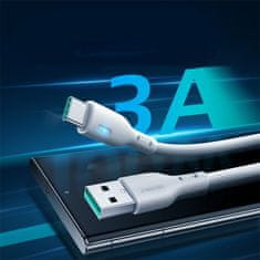 Joyroom Kabel z LED indikatorjem USB - USB-C 3A 1,2 m bele barve