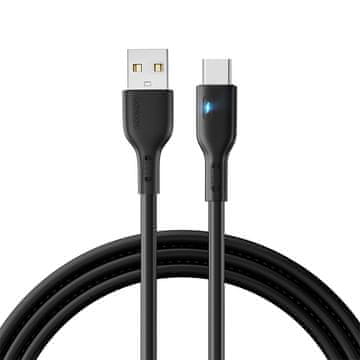 Joyroom Kabel z LED indikatorjem USB - USB-C 3A 2m črn