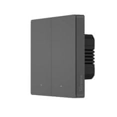 Sonoff inteligentno 2-kanalno stensko stikalo wi-fi črno (m5-2c-86)