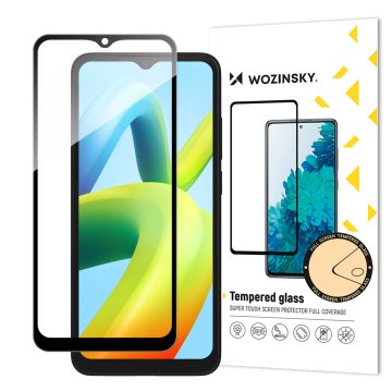 WOZINSKY 9H kaljeno steklo za celoten zaslon Xiaomi Redmi A2 / Redmi A1 s črnim okvirjem