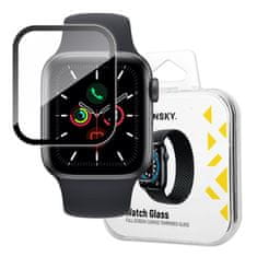shumee Hibridno zaščitno steklo za Apple Watch 4/5/6/SE 44mm Watch Glass črno