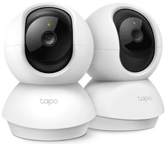 TP-Link Tapo C210P2 nadzorna kamera, notranja, 2K QHD, 3MP, 360°, IR, WiFi, bela, 2 kosa