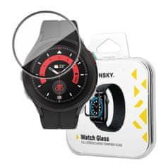 slomart wozinsky polno lepilo kaljeno steklo kaljeno steklo za samsung galaxy watch 5 pro 45 mm 9h poln zaslon s črnim robom