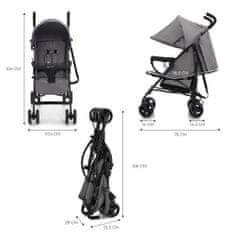 Kinderkraft TIK športni voziček z dežnikom, siv