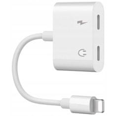 CO2 Adapter za telefon Co2, priključni kabel 2x za iPhone, slušalke + polnjenje, bel CO2-0063