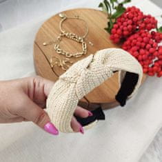 Flamenco Mystique Pletena trakica s turbanom, obseg 42 cm, premer 12,5 cm, širina 4 cm
