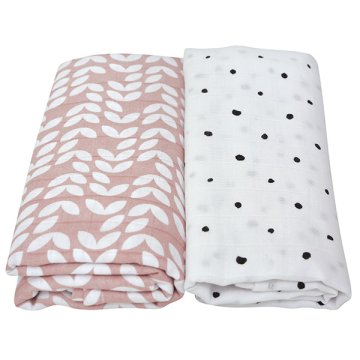Motherhood Premium mušelinska odeja in zavitek 2 kosa Pink Classics 100x120 cm