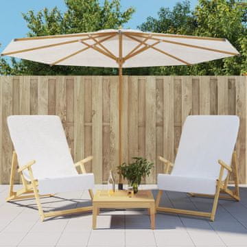 Vidaxl vidaXL Brisače za na plažo, 2 kosa, bele, 60 x 135 cm, blago, 400 g/m²