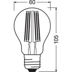 LEDVANCE LED žarnica E27 A60 4W = 60W 840lm 3000K Topla bela 300° Filament
