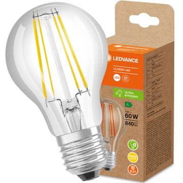LEDVANCE LED žarnica E27 A60 4W = 60W 840lm 3000K Topla bela 300° Filament