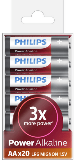 Philips Power Alkaline baterije, AA, Value Pack, 20/1