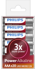 Philips Power Alkaline baterije, AAA, Value Pack, 20/1