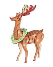 Woodcraft Lesena 3D sestavljanka Božični severni jeleni