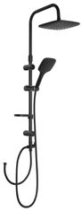 AQUALINE AQUALINE črni mat tuš steber s priključkom za ventil