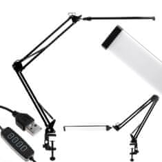 LUMILED LED namizna svetilka COSMI črna 12W CCT USB zatonitev
