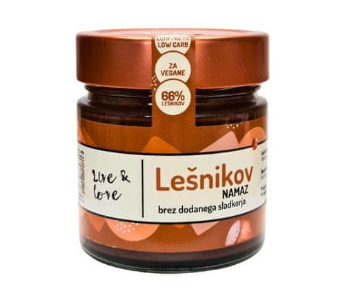 LIVE & LOVE 66% lešnikov namaz 200g