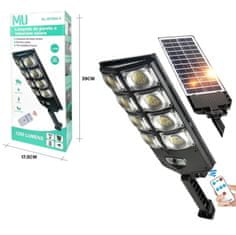 MULIN SRLS Stenska 120W LED Solarna Svetilka s Senzorjem in Daljincem Ulična