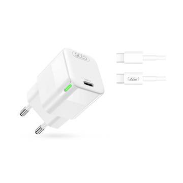 XO Polnilec za telefon CE06 30W PD, GaN + USB-C kabel