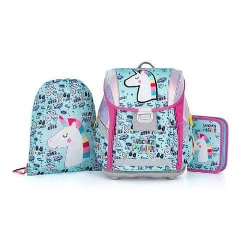 Oxybag šolska torba 3 kosi premium light - Unicorn Iconic