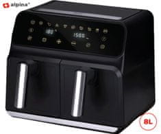 Double cvrtnik/friteza na vroč zrak, 8 l, 1700 W - odprta embalaža