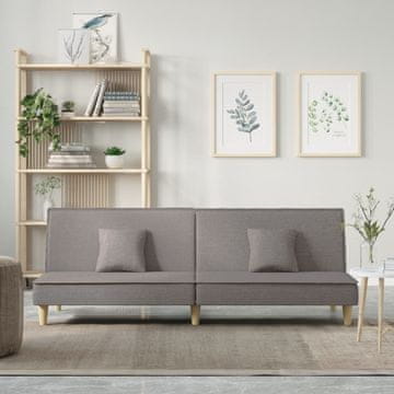 Vidaxl vidaXL Kavč z ležiščem, taupe, oblazinjen s tkanino