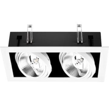 LUMILED Vgradna kvadratna halogenska svetilka 2x GU10 ES111 bela CANIS