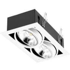 LUMILED Vgradna kvadratna halogenska svetilka 2x GU10 ES111 bela CANIS