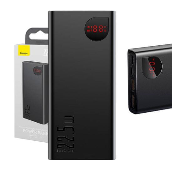 BASEUS Powerbank Adaman Metal, 20000 mAh, 22,5 W (črna)