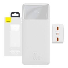 BASEUS Powerbank Bipow 30000mAh, 2xUSB, USB-C, 20W (bela)